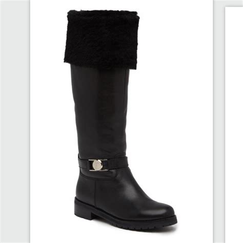 versace fox fur cuff boot